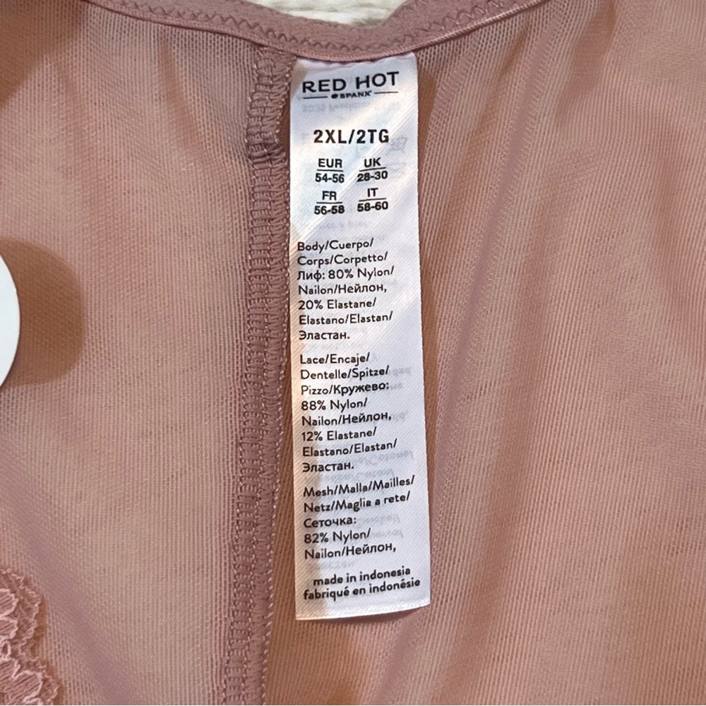 Red Hot Spanx Blush Nude Lace Panty Body Suit Size 2XL - Picture 7 of 13